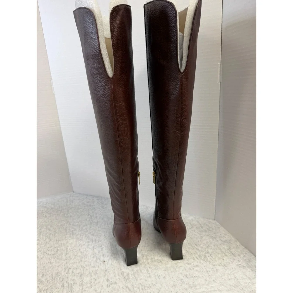 Vince Camuto Shalie2 Espresso Brown Leather Over The Knee Wide Calf Boots 7M‎ WC